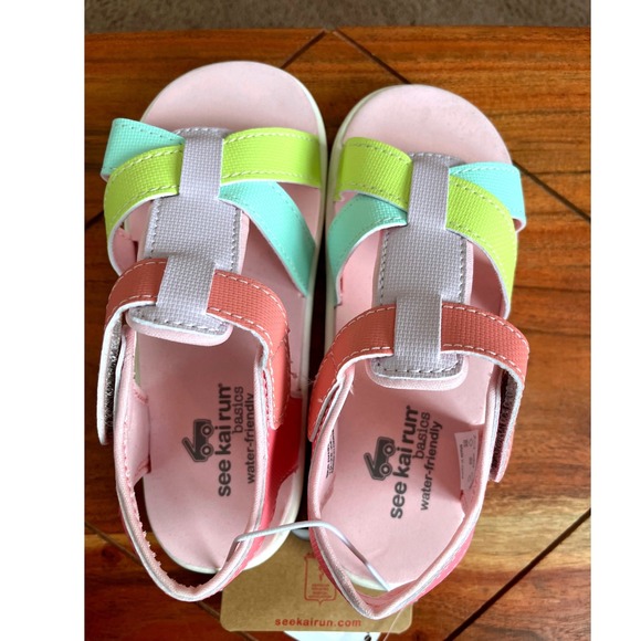 See Kai Run Basics Pastel Multi Water Friendly Sandals Size 11 NWT - Picture 3 of 10